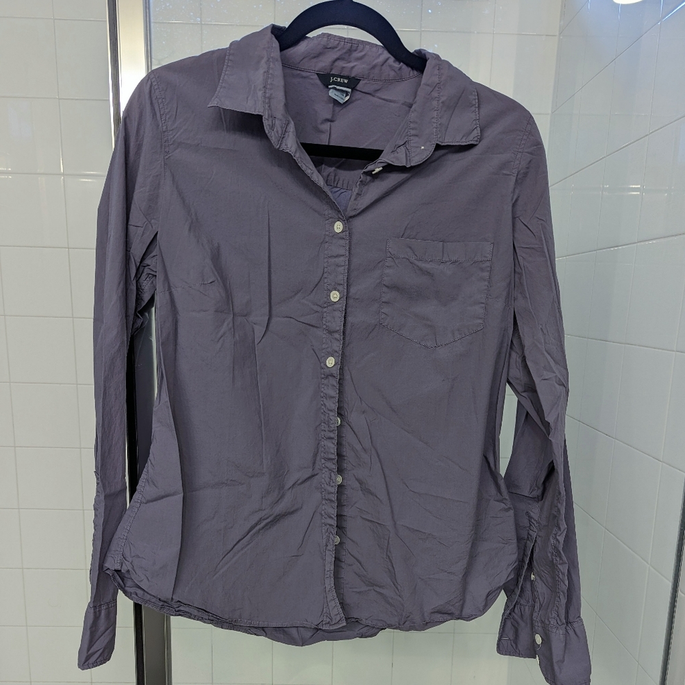 J. Crew Women's 100% Cotton Button Down in Light Purple Size 10